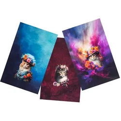 Digital-French-Terry-Coupon "Katzen", bunt