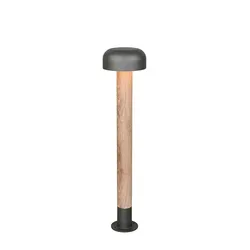 Stehlampe Außenleuchte Terrasse Standlampe Aluminium holzfarben IP54 H 84,5 cm