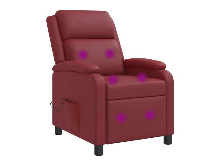 vidaXL Sessel Massage Relaxsessel Weinrot Kunstleder (1-St)
