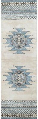 NAVATEXTURA Ryder Ivory, Tan, Aqua, and Grey Hand-tufted Wool Rug