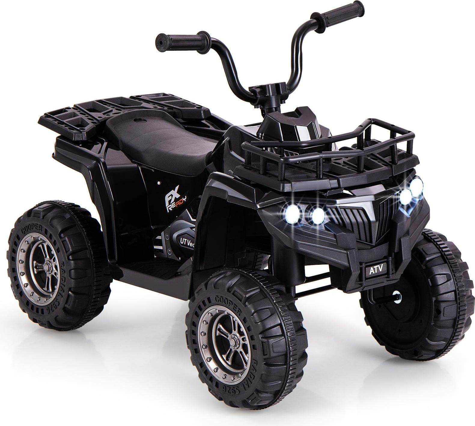 Northix Elektrische kinderquad met MP3-speler en LED-verlichting, zwart