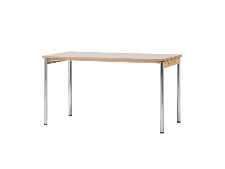 Audo Copenhagen Table de conférence Co Table 140x70cm Chrome, laminate creme