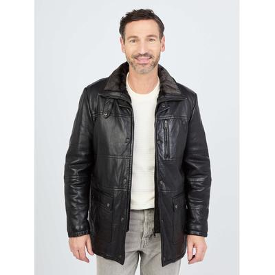 Lederjacke JCC "JCC-09-703", Herren, Gr. 50, schwarz, Obermaterial: 100% Lammleder. Futter: 100% Baumwolle. Ärmelfutter: 100% Polyester, Jacken