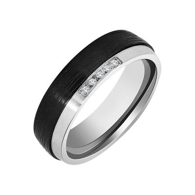 Partnerring AKZENT "Urban Vows, langlebig" Gr. 60, schwarz (bicolor52), Fingerringe, Damen, 60, Edelstahl