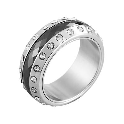 Fingerring JUST "Ogata, langlebig" Gr. 52, silber (silberfarbig), Fingerringe, Damen, 52, Keramik, Fingerring