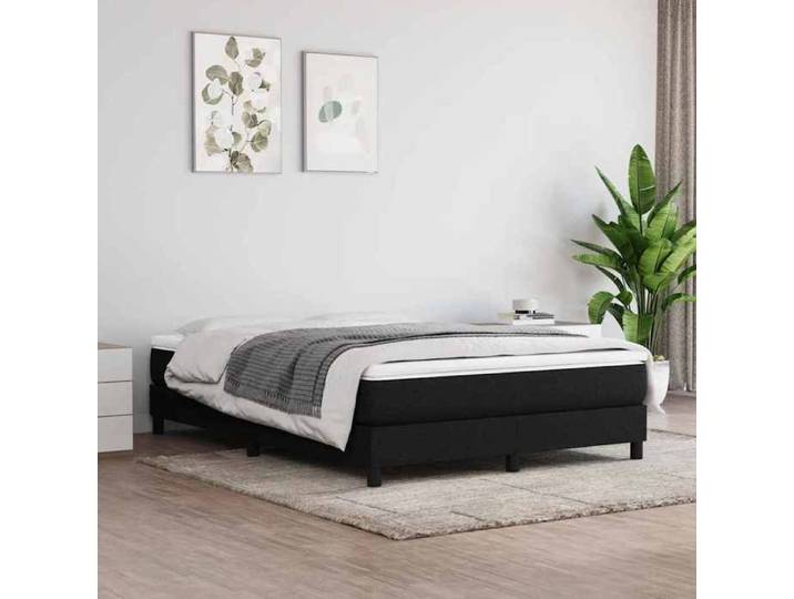 Cadre de lit à lattes noir 140x190 cm tissu - Cadre durable - design élégant(11090)