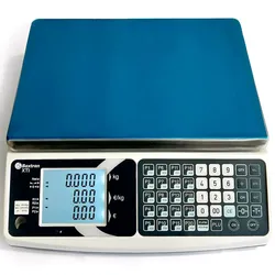 Handelswaage mit Akku bis 30 kg für die Gastronomie. Waage für den Einsatz in Obstläden, Metzgereien und Feinkostläden.