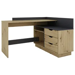 Eckschreibtisch Belfast Anthrazit/Eiche Artisan