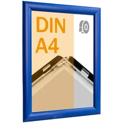 Klapprahmen A4, selbstklebend blau | Gehrung, Aluminium