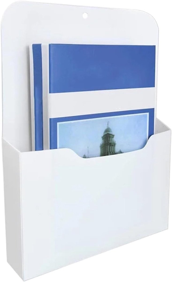 Wand Tijdschriftenhouder Wit - Magnetische Documenten Organizer