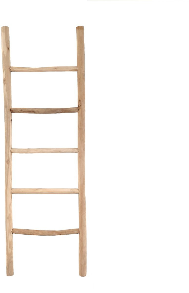 Teakea Decoratieladder van mindi hout in naturel, 150 cm