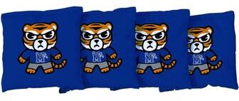 Skip's Garage Memphis Tigers Tokyodachi Blue Cornhole Bags