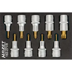 HAZET Schraubendreher-Steckschlüsseleinsatz Satz TORX® Einlage 9-teilig - 163-271/9
