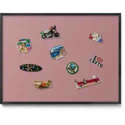 MAGNETTAFEL 80x60 cm Schwarzer Rahmen Pastellrosa