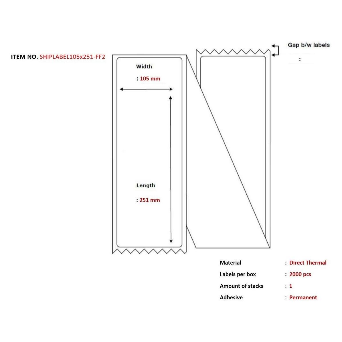 Capture Ship-label 105 x 251mm (SHIPLABEL105X251-FF2)