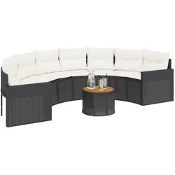 vidaXL, Gartenlounge, Mudenau (Halbrund (pe rattan and wood))