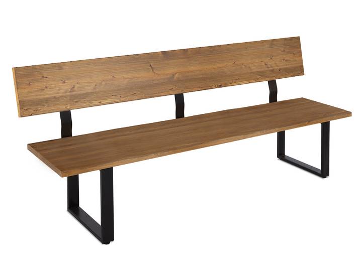 CURBY Sitzbank, rustikale Altholzoptik, Material Massivholz