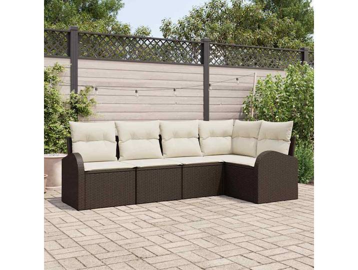 vidaXL Sofa Set 5 stk. Braun Polyester