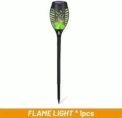 Uplifted Finds 12 LED Solar Flame Torch Light   Halloween Exclusive Flickering Waterproof Garden Lamp green