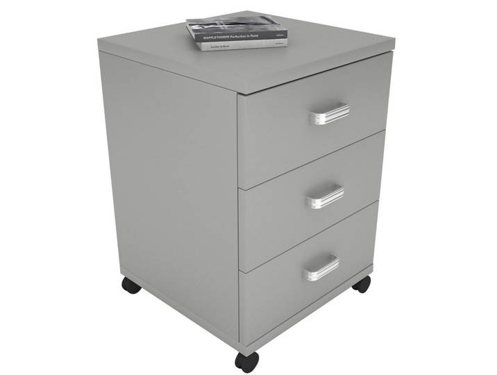 Mid.you Rollcontainer, Grau, Holzwerkstoff, 3 Schublade(n) Schubladen, 45x58x44 cm, Büromöbel, Container, Rollcontainer