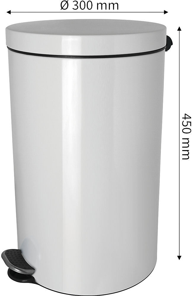 Silberionen-Tretabfallsammler, mit Kunststoff Inneneimer, Volumen 20 l, weiß helit