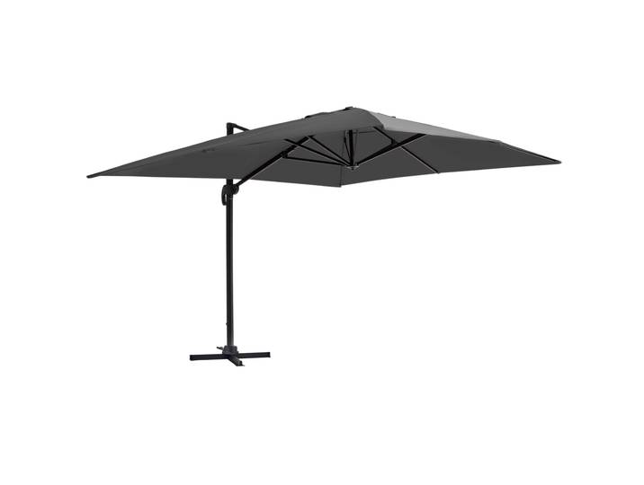 Oviala - Parasol déporté 4x3 m rectangulaire inclinable et rotatif 360°