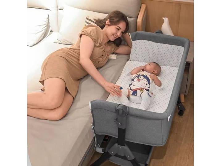 Lit de bébé portable, berceau apaisant pour nouveau-né, essentiels pour bébé, berceau à cadre triangulaire, lit à bascule stable pour bébé, se transforme en grand lit avec roulettes, berceau à bascule