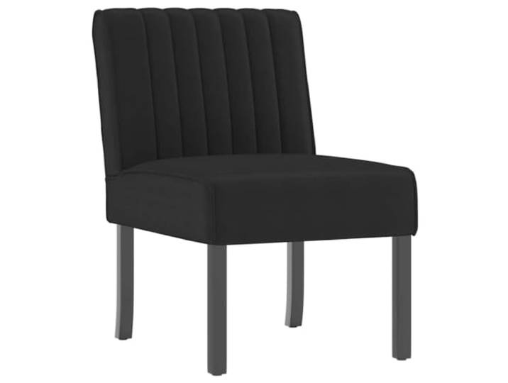 NLQMSU Sessel ohne Armlehnen, Schwarz, Samt, gepolstert Weicher Samt, unterstützende Rückenlehne, gepolsterter Sitz, Holzbeine, Sperrholzrahmen, Entspannung