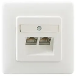 Rutenbeck Datenanschlussdose flex reinweiss UAE-Cat.6A iso-8/8 Up 2xRJ45s LSA