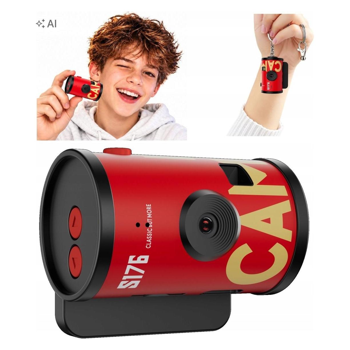 Xrec Mini-Digitalkamera Q6 HD 1080p Retro-Kamera als Schlüsselanhänger mit Filmrolle / Q6 / Rot (77998839)