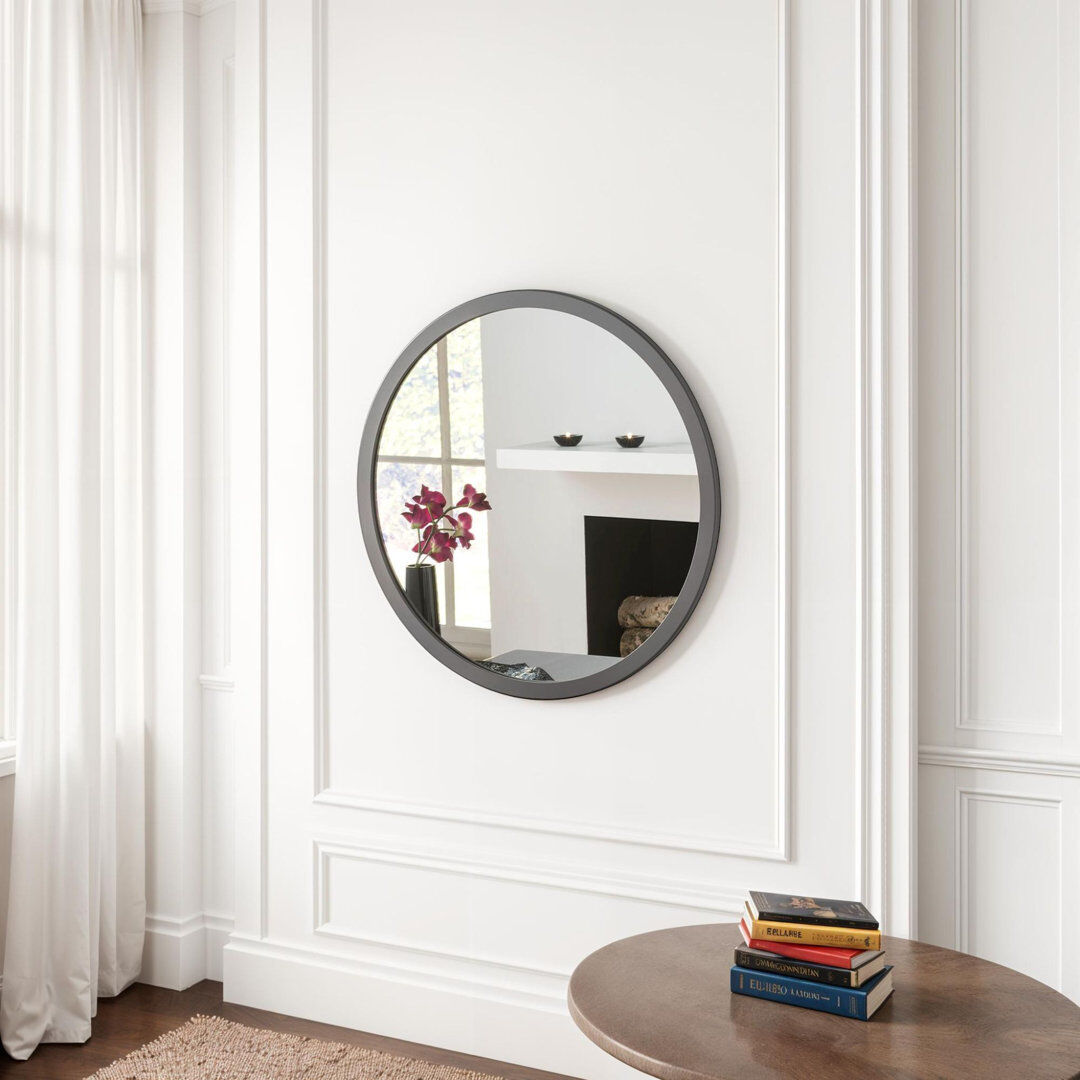 Zipcode Design Tabatha Round Wall Mirror Dark Grey 80cm H x 80cm W