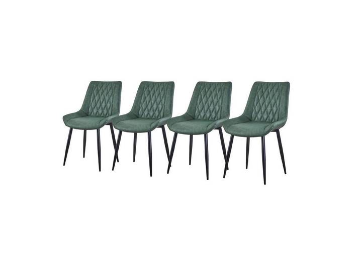 LuxusKollektion Esszimmerstuhl Esszimmerstühle 4er Set Kunstleder Grün
