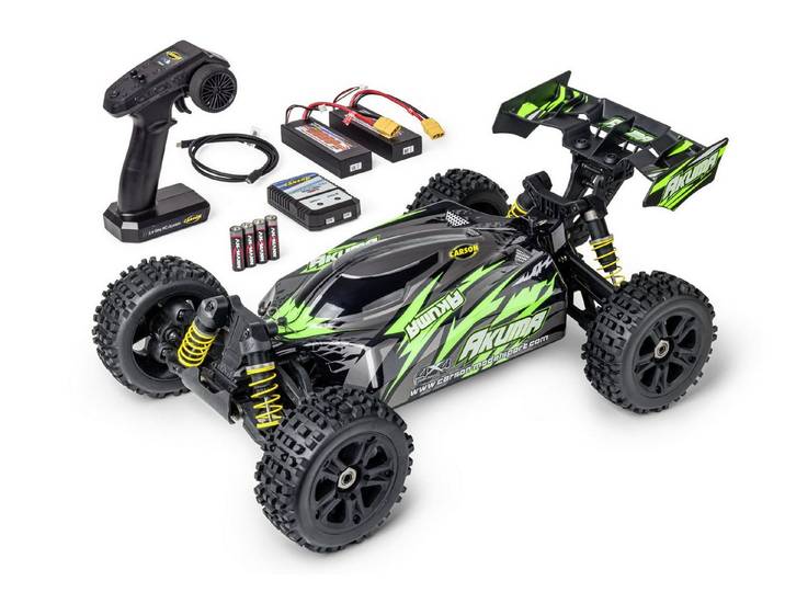 CARSON RC-Buggy Carson 1:8 Akuma Brushless RC Buggy 4WD 100% RTR SET grün