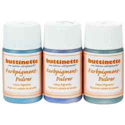 buttinette Farbpigment-Pulver, blautöne, 3x 20 ml