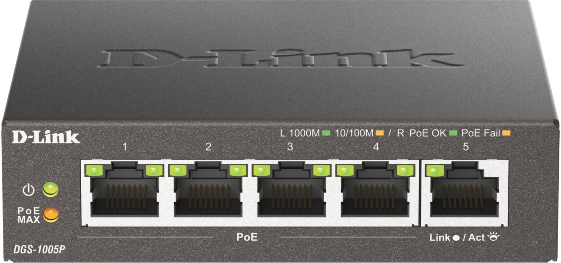 D-Link Deutschland Gigabit PoE+ Switch 5-Port Desktop DGS-1005P/E ; d_link)