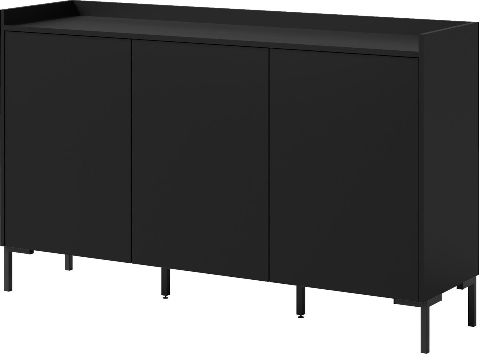 Komoda Liam 3D moderne ladekast met draaiende deuren, zwart, B: 150 cm, D: 41 cm, H: 92 cm