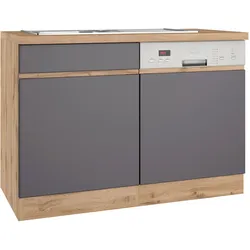 Spülenschrank Turin mit Spüle ca. 120x86 cm Grau/Eiche