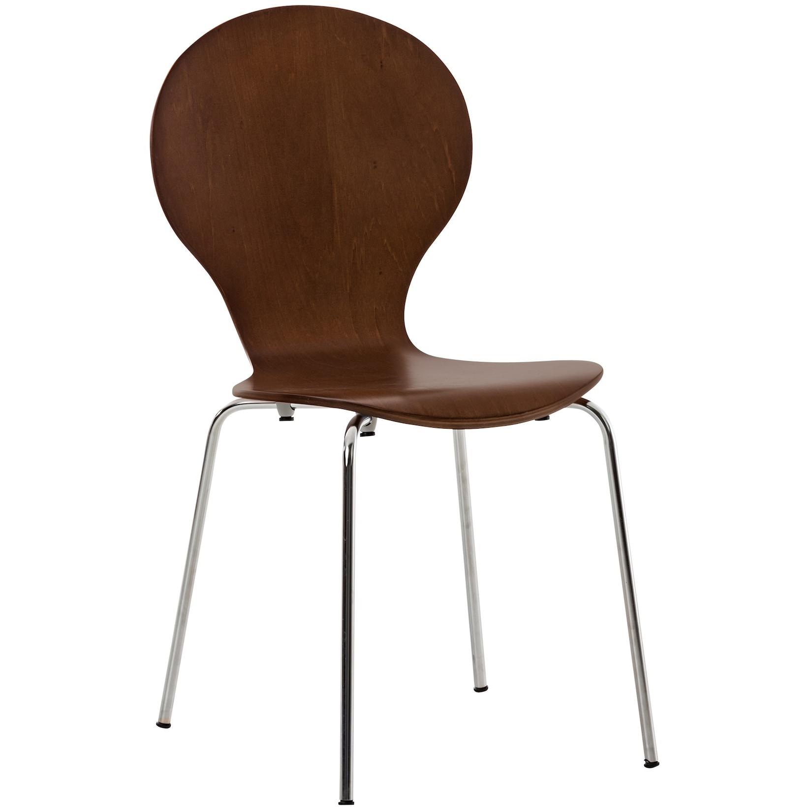 CLP Stapelstuhl Diego I Komfortabler Esszimmerstuhl I Metallgestell, Holzsitz I Ergonomisches Design I Platzsparend In Esszimmer Und Küche