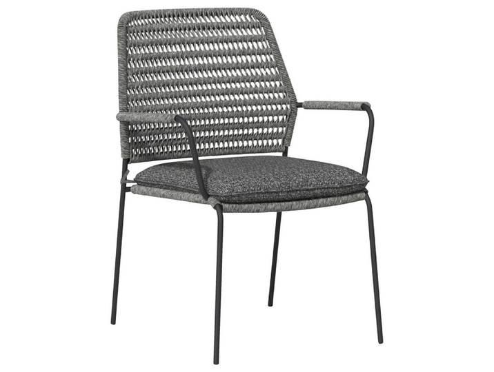 Tierra Outdoor Gartensessel, Anthrazit, Grau, Metall, Kunststoff, Textil, Füllung: Komfortschaum, rund, 59x87x67 cm, stapelbar, wetterbeständig, lichtecht, Bezug abnehmbar, abwischbar, geeignet für Balkon, Gartenmöbel, Gartenstühle, Gartensessel