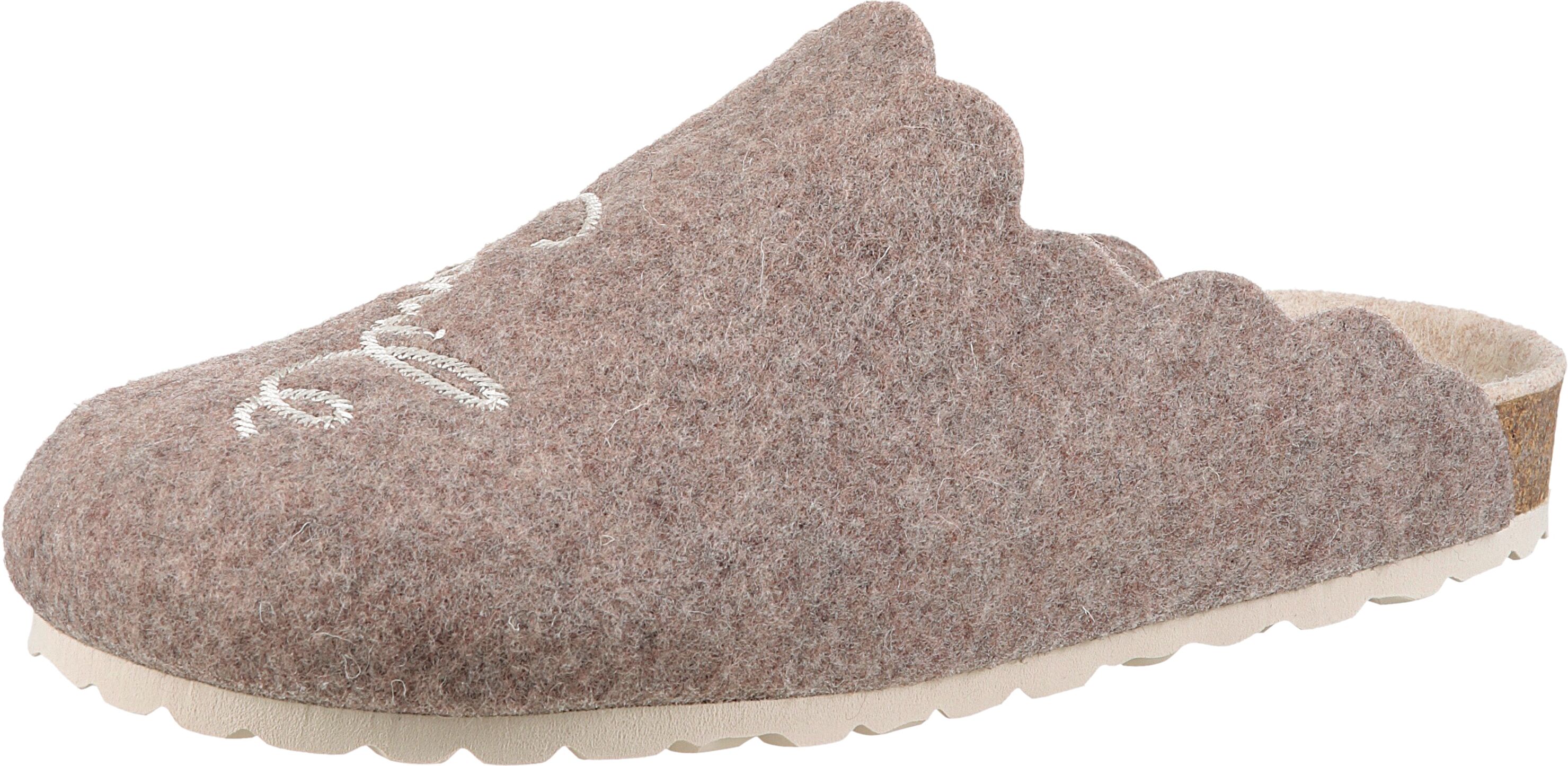 Clog ANISTON SHOES "Smile", Damen, Gr. 41, beige (taupe), Filz, meliert, Schuhe Clog, Clog, Hausschuh, Homeslipper taupe 41