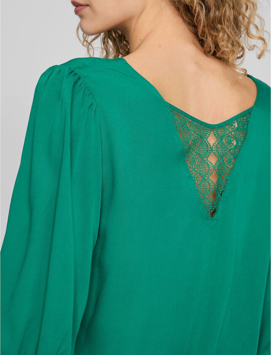 VILA Blouse col V, dos en dentelle