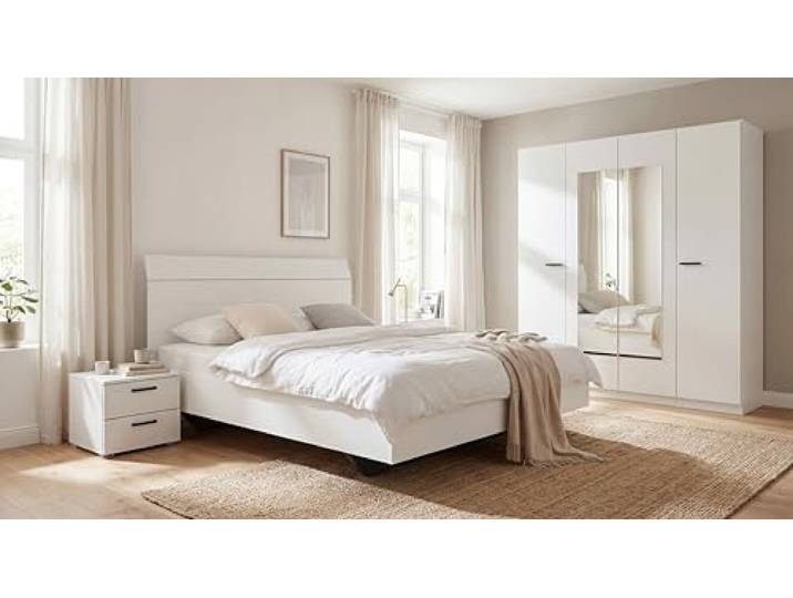 Rauch Möbel Florenz, Schlafzimmer-Set, Farbe Weiß, 4-teilig