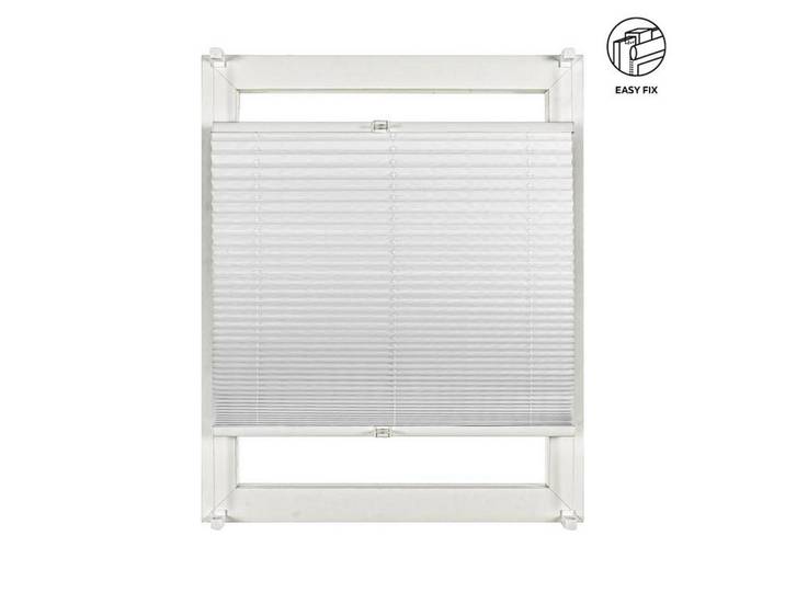 Homeware Plissee, Weiß, Uni, 75x130 cm, Länge universell einstellbar, Heimtextilien, Vorhänge, Plissees