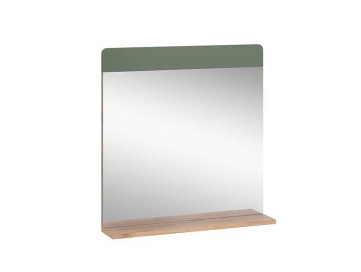 Vicco Badezimmerspiegel Izan, Grün/Goldkraft Eiche, 60 x 62 cm Integrierte Ablage · Wandhängend · Für Bad & Wohnbereich · Für Kosmetik & Pflegeprodukte · Zeitloses Design