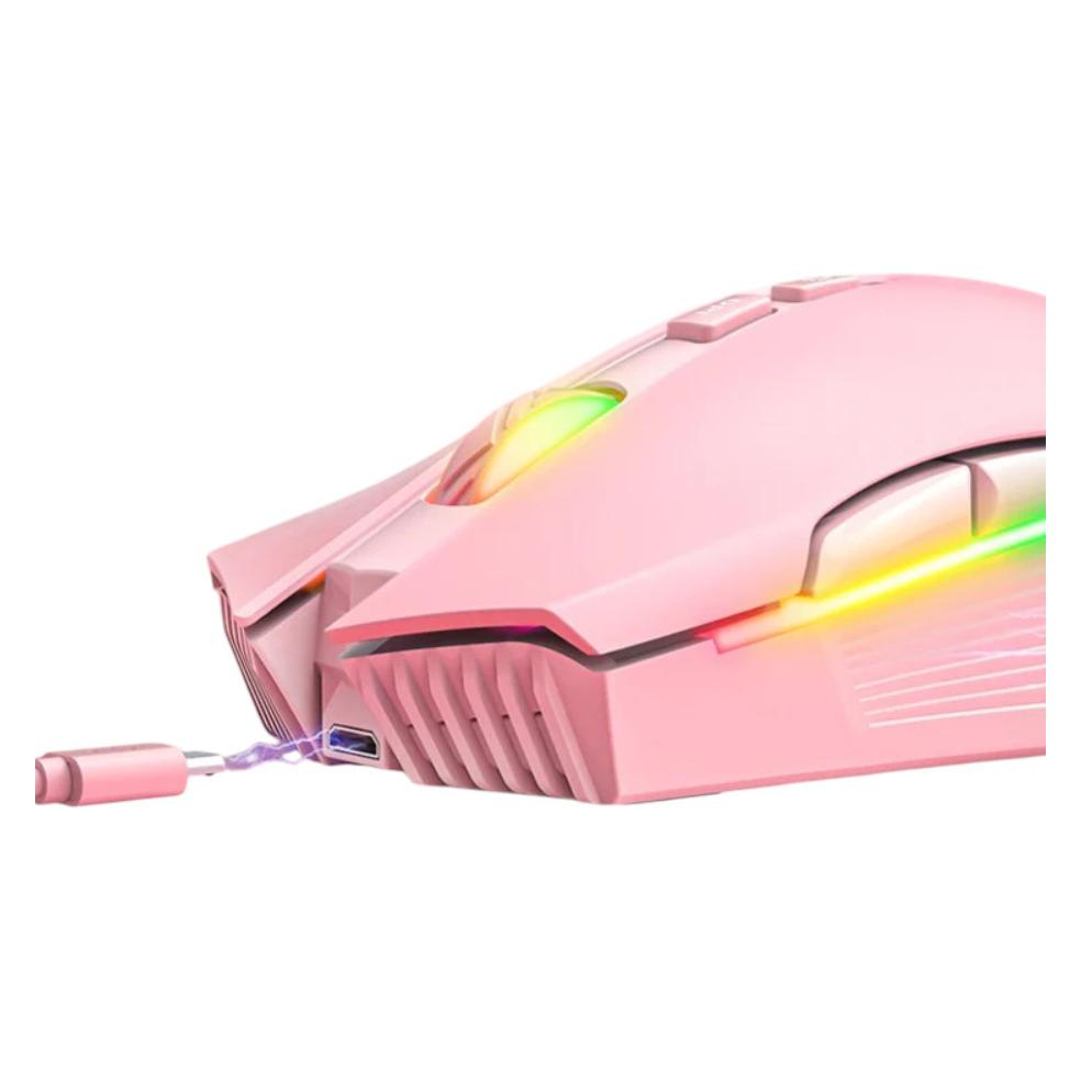Onikuma Mysz bezprzewodowa CW905 RGB różowa (Kabellos) (ON-CW905-W/PK)
