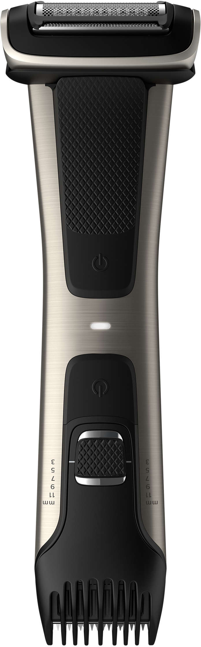 Philips 7000 series Bodygroom Series 7000 BG7025/15 Wasserfester Trimmer für Körper und Intimbereich, Nass & Trocken, Selbstschärfende Rollen, Keine Wartung - muss nicht geölt werden, Wechselstrom/Batterie, Schwarz
