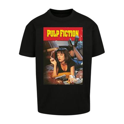 T-Shirt MERCHCODE "Merchcode Herren Pulp Fiction Poster Oversize Tee", Herren, Gr. 3XL, schwarz, 100% Baumwolle, bedruckt, oversize, Rundhals, Shirts T-Shirt