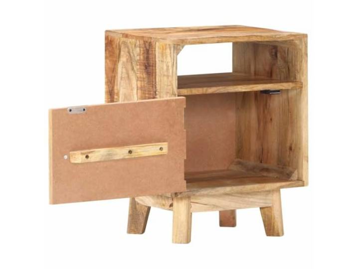 Nachttisch 40x30x50 cm Raues Mangoholz Massives Mangoholz, 1 Fach, 1 Regal, handgefertigt, Holzmaserung variiert, rustikaler Charme