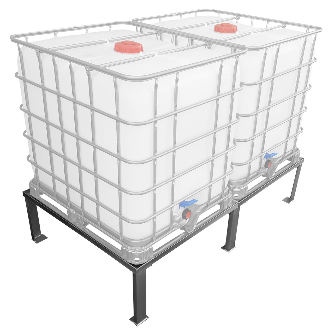 REKUBIK IBC-Container Podest/Untergestell für 2 IBC nebeneinander 60x80cm (300l IBC)