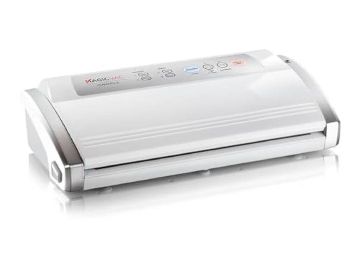 Magic Vac\, Dinamika\, Machine Sous Vide Alimentaire Multifonction Professionnelle\, pour Sachets Sous Vide\, Contenants et Marinades\, avec Kit Sous Vide Alimentaire\, Brevetée\, Argent Blanc